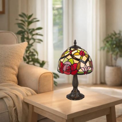 Brilagi - Lámpara de mesa estilo Tiffany con vitral GARLAN 1xE14/40W/230V