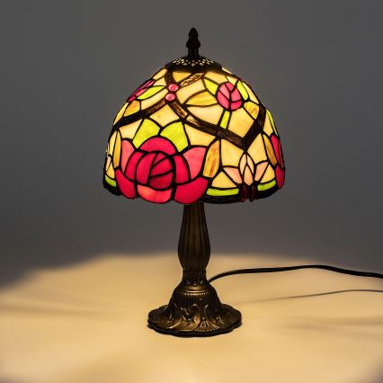 Brilagi - Lámpara de mesa estilo Tiffany con vitral GARLAN 1xE14/40W/230V
