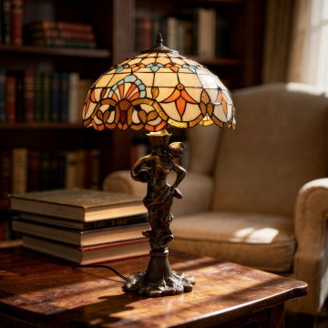 Brilagi - Lámpara de mesa estilo Tiffany con vitral MIRABELLA 1xE27/60W/230V