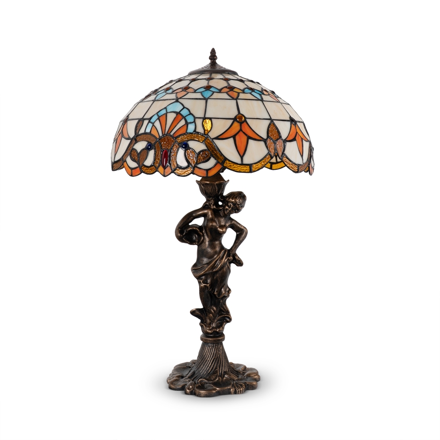 Brilagi - Lámpara de mesa estilo Tiffany con vitral MIRABELLA 1xE27/60W/230V