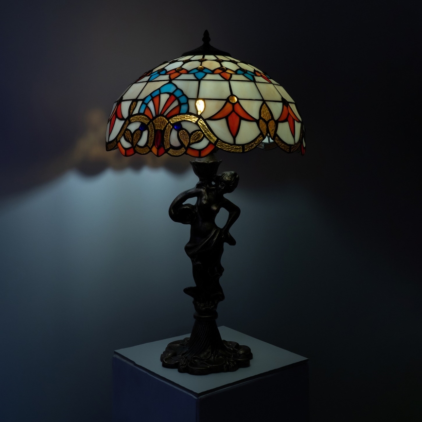 Brilagi - Lámpara de mesa estilo Tiffany con vitral MIRABELLA 1xE27/60W/230V