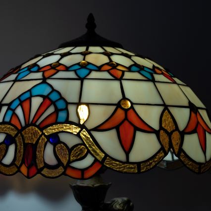 Brilagi - Lámpara de mesa estilo Tiffany con vitral MIRABELLA 1xE27/60W/230V