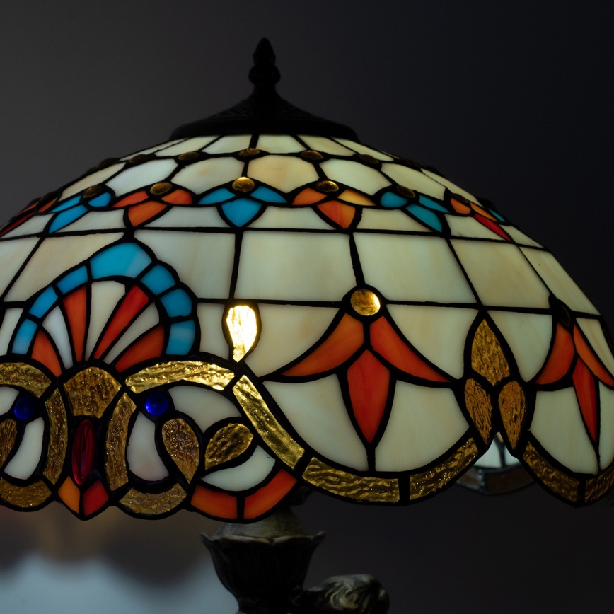 Brilagi - Lámpara de mesa estilo Tiffany con vitral MIRABELLA 1xE27/60W/230V