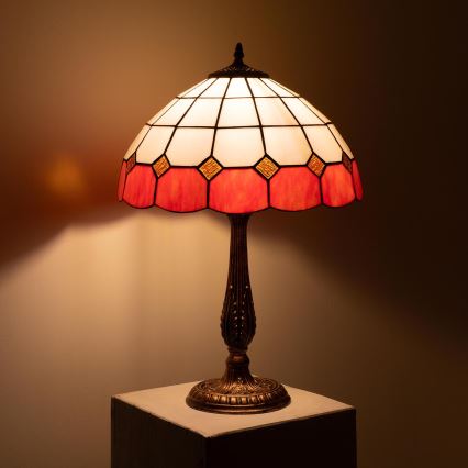 BRILAGI - lámpara de mesa estilo Tiffany con vitral SIENNA 2xE27/60W/230V