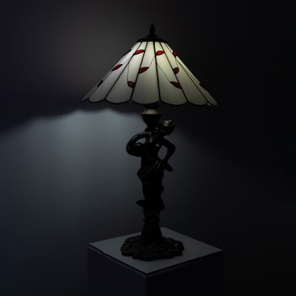 BRILAGI - Lámpara de mesa estilo Tiffany FOLIA 1xE27/60W/230V