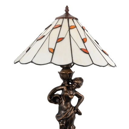 BRILAGI - Lámpara de mesa estilo Tiffany FOLIA 1xE27/60W/230V