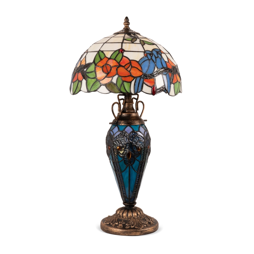 Brilagi - Lámpara de mesa estilo Tiffany JUNGLE con vitral 1xE27/60W/230V + 1xE14/40W