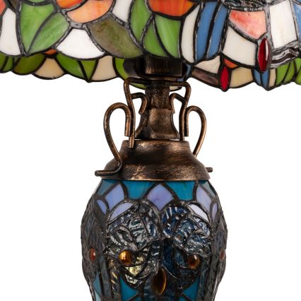 Brilagi - Lámpara de mesa estilo Tiffany JUNGLE con vitral 1xE27/60W/230V + 1xE14/40W