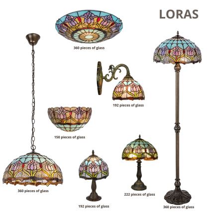 Brilagi - Lámpara de mesa estilo Tiffany LORAS con vitral 1xE14/40W/230V