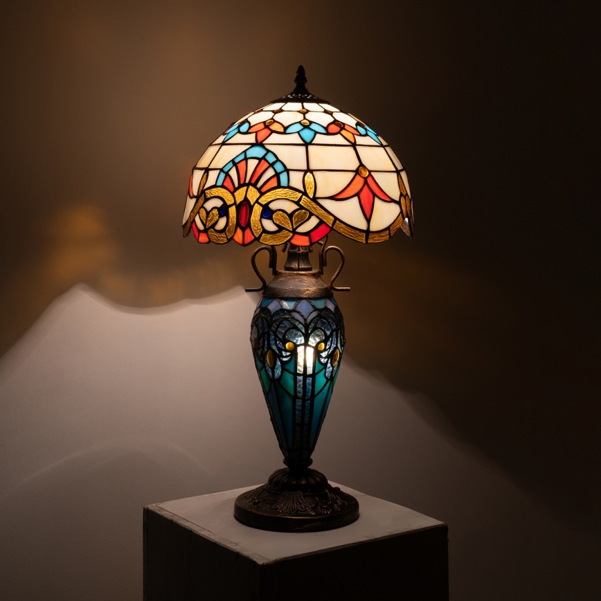 BRILAGI - lámpara de mesa estilo Tiffany MIRABELLA 1xE27/60W/230V + 1xE14/40W