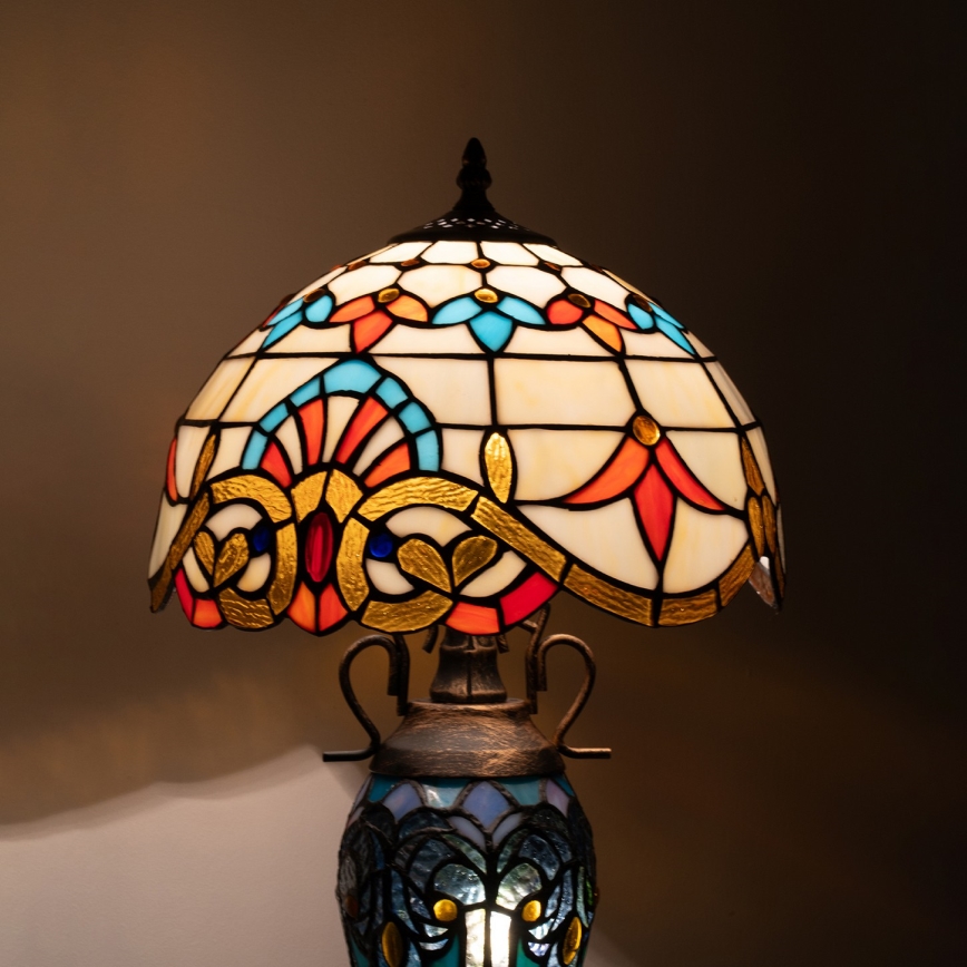 BRILAGI - lámpara de mesa estilo Tiffany MIRABELLA 1xE27/60W/230V + 1xE14/40W