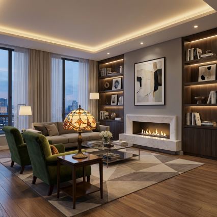 Brilagi - Lámpara de mesa estilo Tiffany MIRABELLA con vitral 1xE27/60W/230V