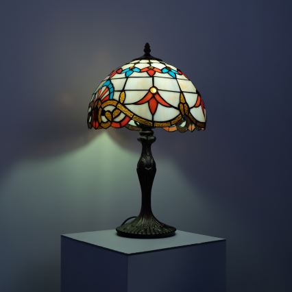 Brilagi - Lámpara de mesa estilo Tiffany MIRABELLA con vitral 1xE27/60W/230V