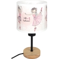 BRILAGI - Lámpara de mesa infantil BOBO WOOD 1xE27/25W/230V roble/negro/blanco/rosa/bailarinas
