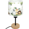BRILAGI - Lámpara de mesa infantil BOBO WOOD 1xE27/25W/230V roble/negro/blanco/verde/jungla