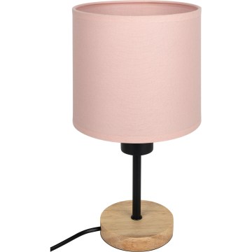 BRILAGI - Lámpara de mesa infantil BOBO WOOD 1xE27/25W/230V roble/negro/rosa