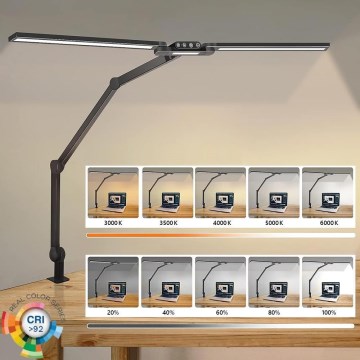 Brilagi - Lámpara de mesa LED flexible táctil regulable VARIO LED/24W/230V 3000-6500K CRI 92 negro