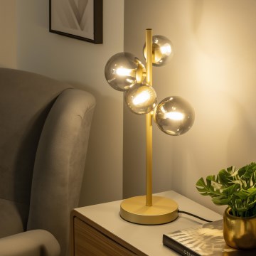 Brilagi - Lámpara de mesa LED MILLA 4xG9/3W/230V dorado/ahumado