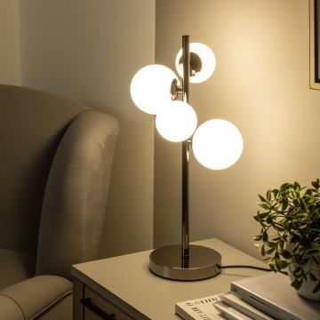 Brilagi - Lámpara de mesa LED MILLA 4xG9/3W/230V negro cromado/blanco