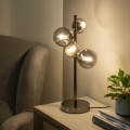 Brilagi - Lámpara de mesa LED MILLA 4xG9/3W/230V negro cromado/vidrio ahumado