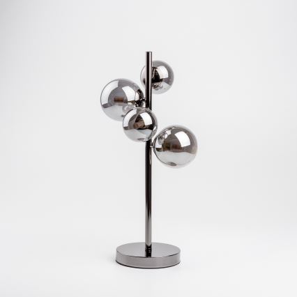 Brilagi - Lámpara de mesa LED MILLA 4xG9/3W/230V negro cromado/vidrio ahumado