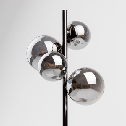 Brilagi - Lámpara de mesa LED MILLA 4xG9/3W/230V negro cromado/vidrio ahumado