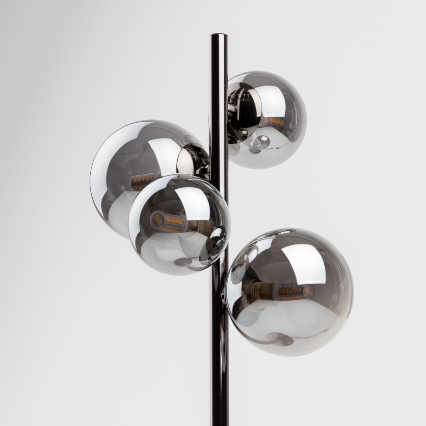 Brilagi - Lámpara de mesa LED MILLA 4xG9/3W/230V negro cromado/vidrio ahumado