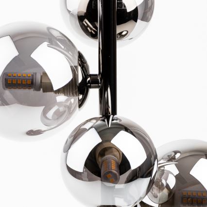 Brilagi - Lámpara de mesa LED MILLA 4xG9/3W/230V negro cromado/vidrio ahumado