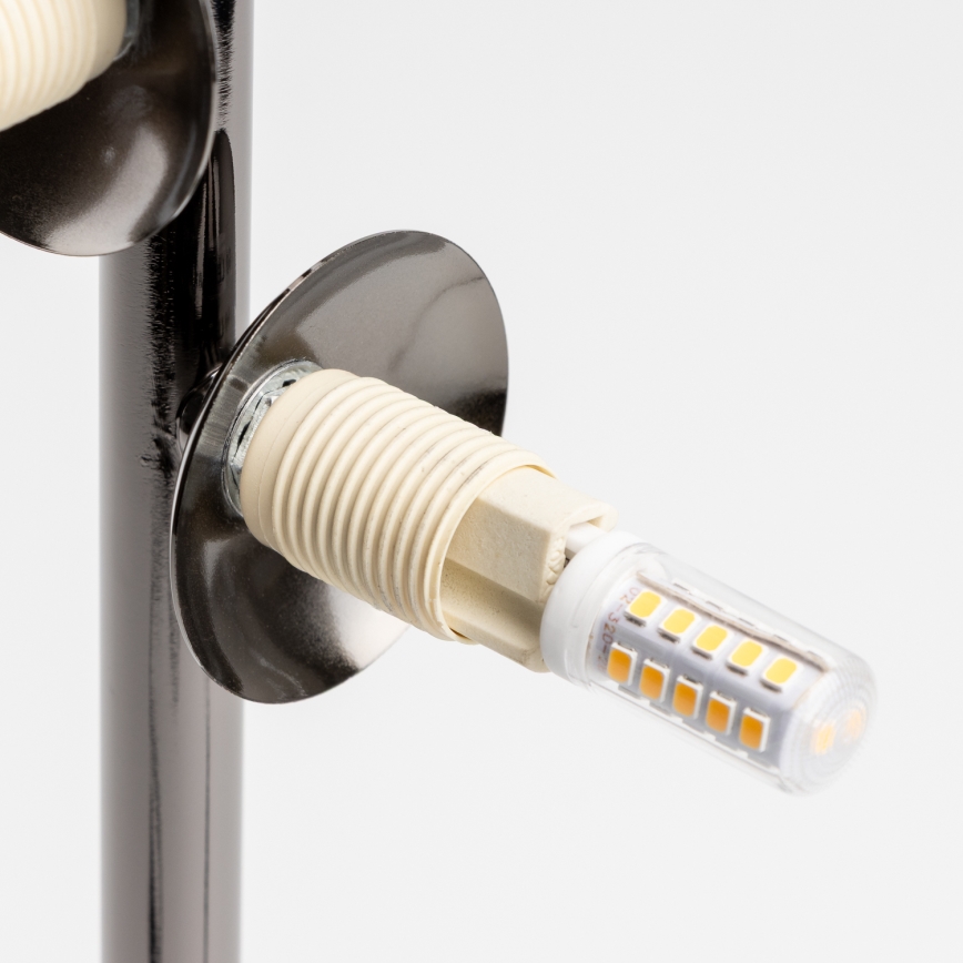 Brilagi - Lámpara de mesa LED MILLA 4xG9/3W/230V negro cromado/vidrio ahumado