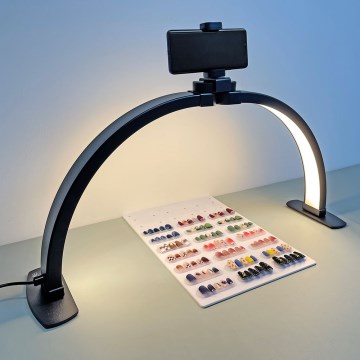 Brilagi - Lámpara de mesa LED regulable con arco y soporte RADIO LED/25W/24/230V 3000/4000/6500K negra