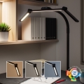 BRILAGI - Lámpara de mesa LED regulable con control táctil y pinza VARIO LED/24W/230V 3000-6500K CRI 92 negra