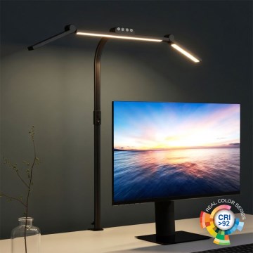 Brilagi - Lámpara de mesa LED regulable con control táctil y pinza VARIO LED/24W/230V 3000-6500K CRI 92 negra