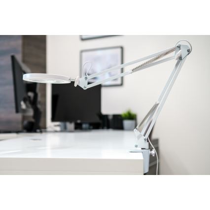 BRILAGI - Lámpara de mesa LED regulable con una lupa LENS LED/12W/5V 3000/4200/6000K blanco