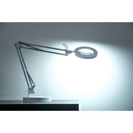 BRILAGI - Lámpara de mesa LED regulable con una lupa LENS LED/12W/5V 3000/4200/6000K blanco