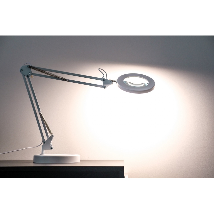 BRILAGI - Lámpara de mesa LED regulable con una lupa LENS LED/12W/5V 3000/4200/6000K blanco