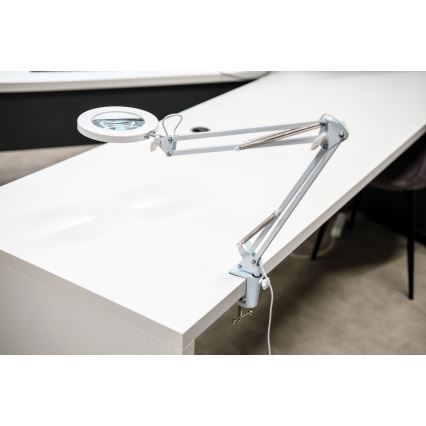 BRILAGI - Lámpara de mesa LED regulable con una lupa LENS LED/12W/5V 3000/4200/6000K blanco