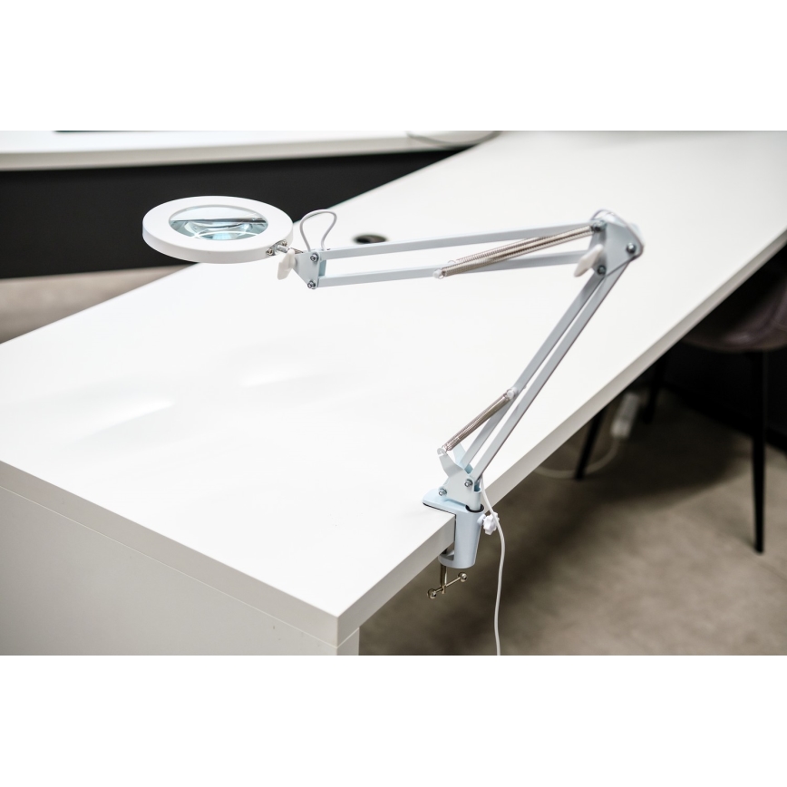BRILAGI - Lámpara de mesa LED regulable con una lupa LENS LED/12W/5V 3000/4200/6000K blanco