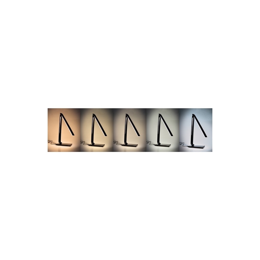 Brilagi - Lámpara de mesa LED regulable Conector USB LED/12W/230V negro