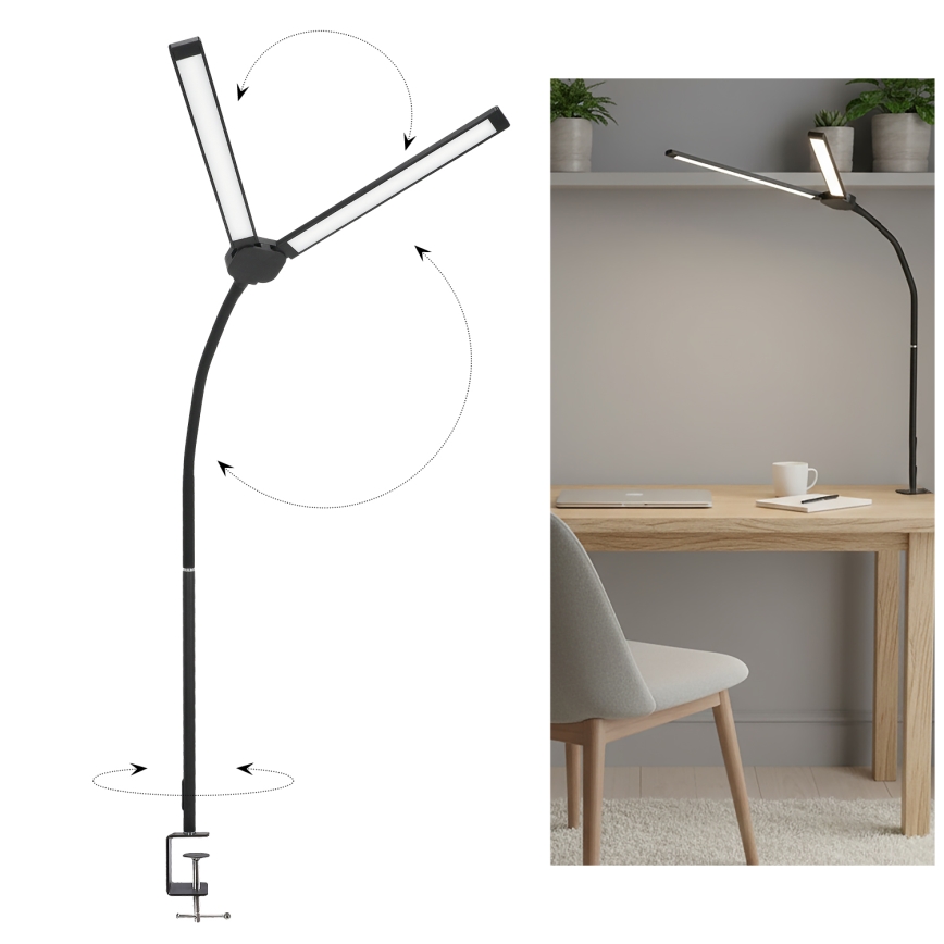 BRILAGI - Lámpara de mesa LED regulable USB VARIO LED/14W/5V 3000-6000K negra