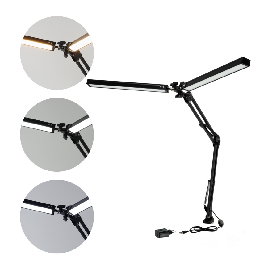 Brilagi - Lámpara de mesa LED regulable flexible VARIO LED/15W/230V 3000-6000K negro