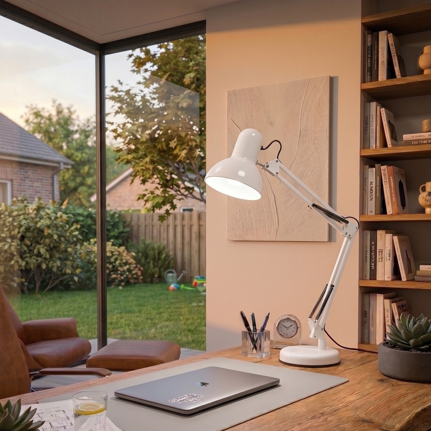 Brilagi - Lámpara de mesa LED ROMERO 1xE27/10W/230V blanco