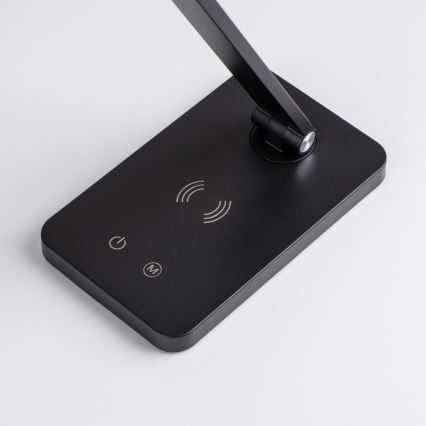 BRILAGI - Lámpara de mesa LED táctil regulable con carga inalámbrica Qi MODO CHARGE LED/7W/5V 3000/4000/6000K negra
