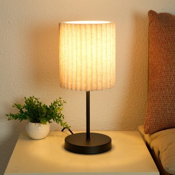 Brilagi - Lámpara de mesa NORDIC WAVE 1xE27/15W/230V lino/negro