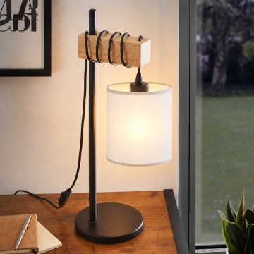 BRILAGI - Lámpara de mesa NUBILA 1xE27/40W/230V marrón/negra/blanca