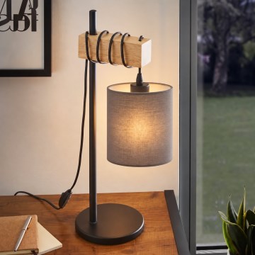 BRILAGI - Lámpara de mesa NUBILA 1xE27/40W/230V marrón/negro/antracita