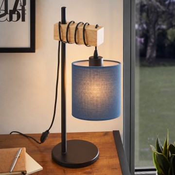 BRILAGI - Lámpara de mesa NUBILA 1xE27/40W/230V marrón/negro/azul oscuro