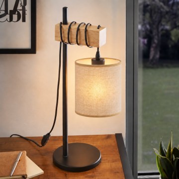 BRILAGI - Lámpara de mesa NUBILA 1xE27/40W/230V marrón/negro/marrón claro