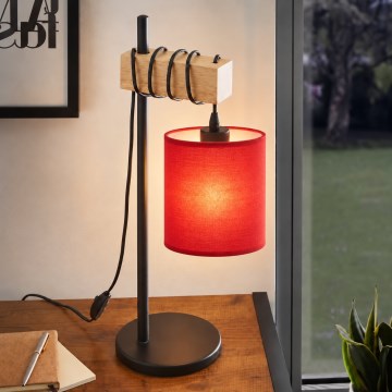 BRILAGI - Lámpara de mesa NUBILA 1xE27/40W/230V marrón/negro/rojo