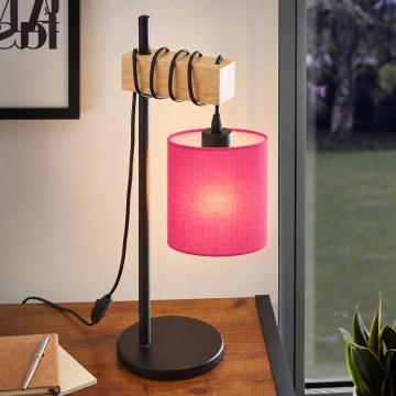 BRILAGI - Lámpara de mesa NUBILA 1xE27/40W/230V marrón/negro/rosa