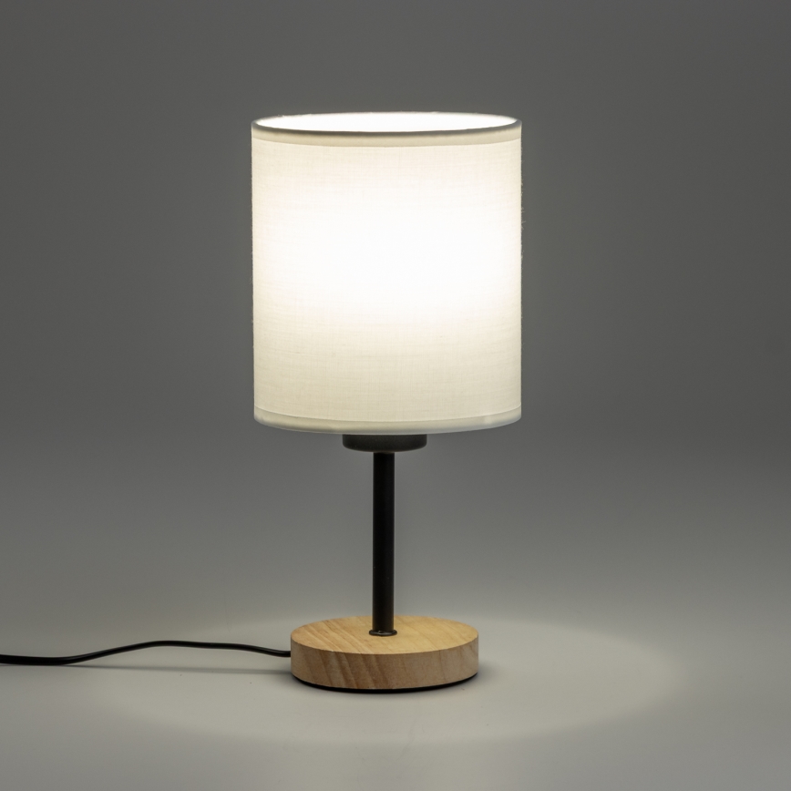 Brilagi - Lámpara de mesa NUBILA WOOD 1xE27/25W/230V roble/blanco